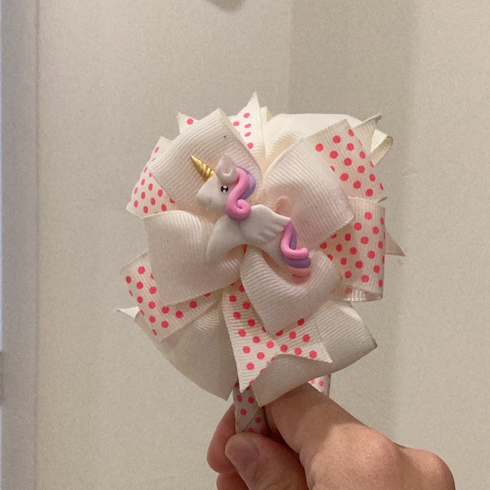 Polka dot Headband with a Unicorn